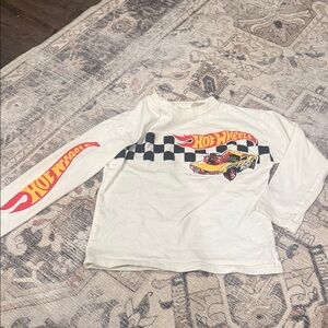 Zara Kids White Hot Wheels Long Sleeve Shirt